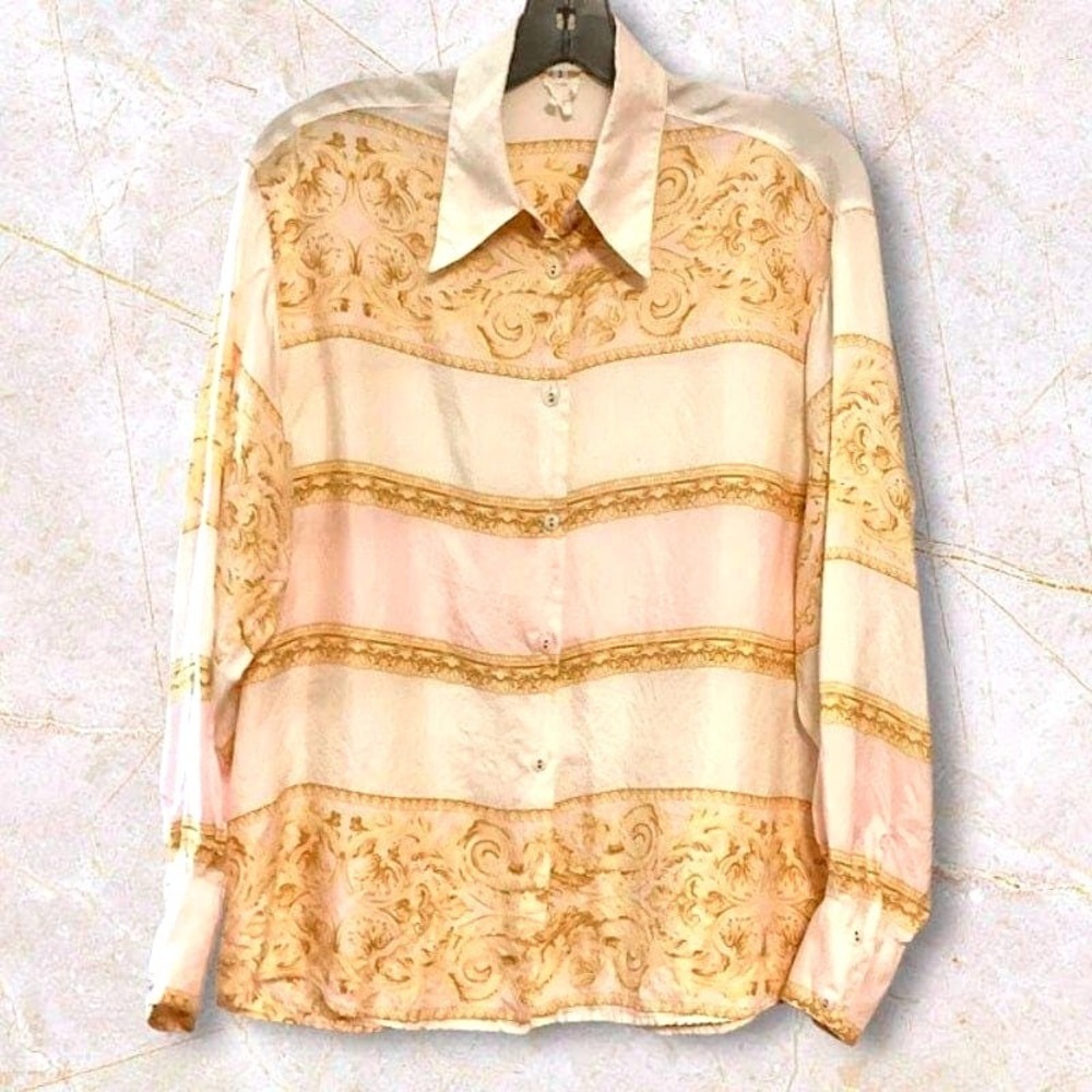 LE GARAGE France Vintage Silk Button Down Women's Shirt Blouse EU2-US Sm/Med - Picture 7 of 7